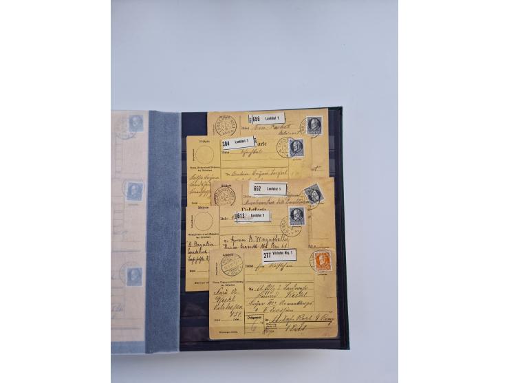 1850/1920, kleine Sammlung mit zusätzlich einigen hundert Briefen, Karten und Paketkarten der Pfennig-Zeit