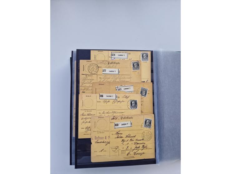 1850/1920, kleine Sammlung mit zusätzlich einigen hundert Briefen, Karten und Paketkarten der Pfennig-Zeit