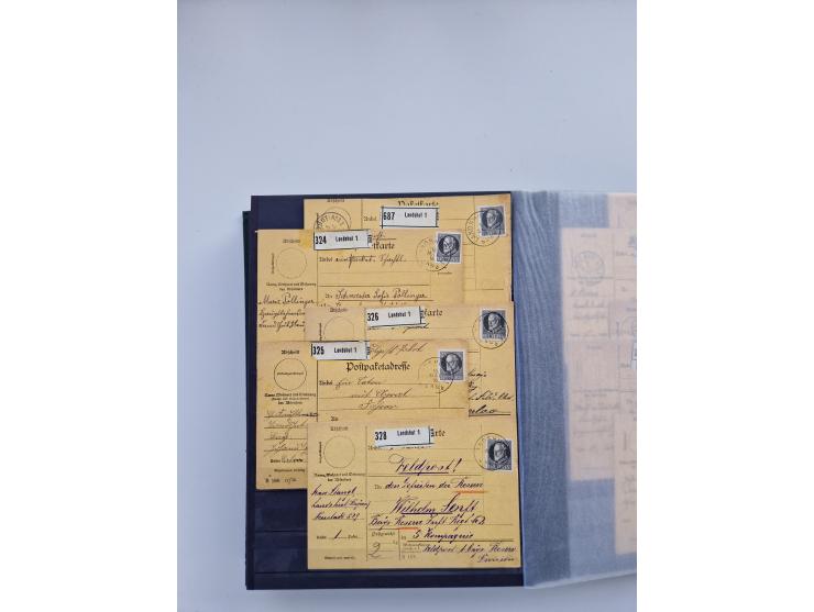 1850/1920, kleine Sammlung mit zusätzlich einigen hundert Briefen, Karten und Paketkarten der Pfennig-Zeit