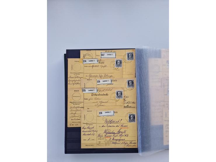 1850/1920, kleine Sammlung mit zusätzlich einigen hundert Briefen, Karten und Paketkarten der Pfennig-Zeit