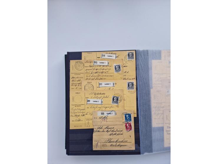 1850/1920, kleine Sammlung mit zusätzlich einigen hundert Briefen, Karten und Paketkarten der Pfennig-Zeit