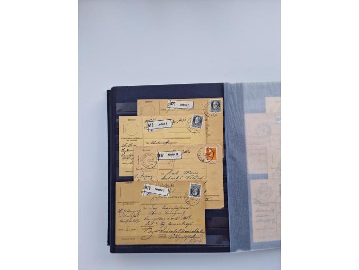 1850/1920, kleine Sammlung mit zusätzlich einigen hundert Briefen, Karten und Paketkarten der Pfennig-Zeit