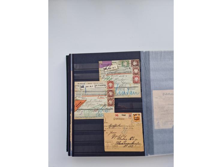 1850/1920, kleine Sammlung mit zusätzlich einigen hundert Briefen, Karten und Paketkarten der Pfennig-Zeit