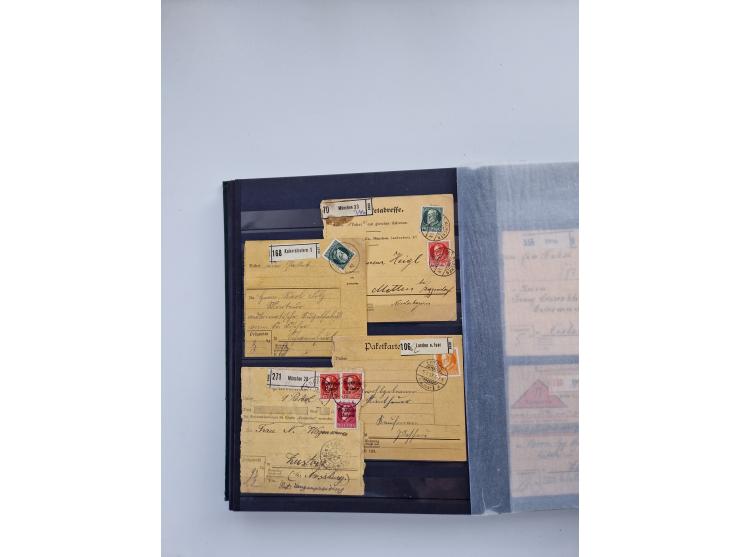 1850/1920, kleine Sammlung mit zusätzlich einigen hundert Briefen, Karten und Paketkarten der Pfennig-Zeit