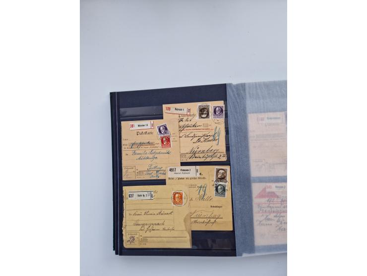 1850/1920, kleine Sammlung mit zusätzlich einigen hundert Briefen, Karten und Paketkarten der Pfennig-Zeit