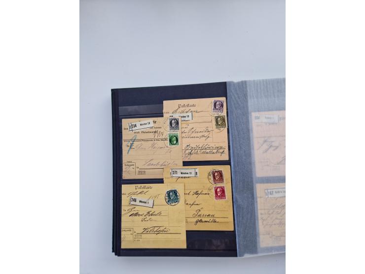 1850/1920, kleine Sammlung mit zusätzlich einigen hundert Briefen, Karten und Paketkarten der Pfennig-Zeit