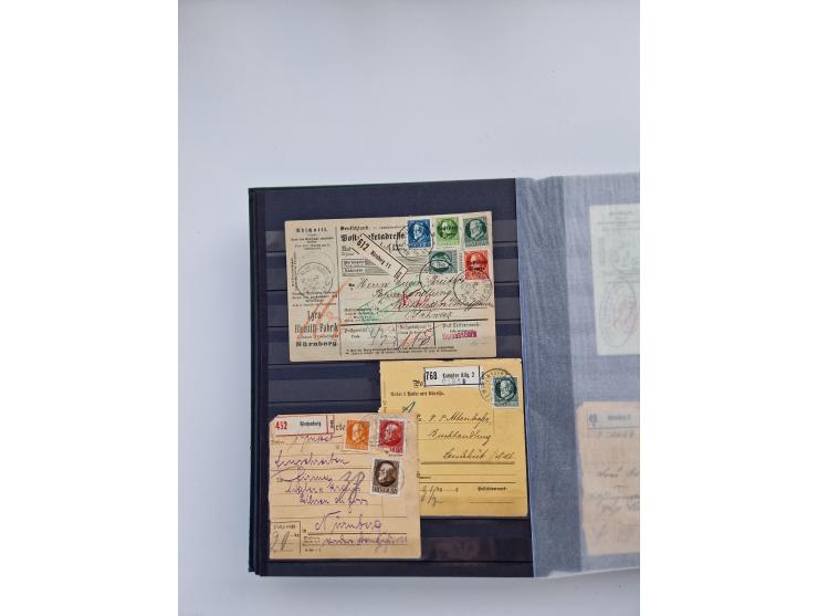 1850/1920, kleine Sammlung mit zusätzlich einigen hundert Briefen, Karten und Paketkarten der Pfennig-Zeit