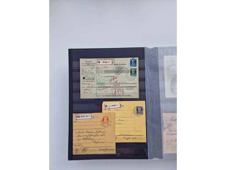 1850/1920, kleine Sammlung mit zusätzlich einigen hundert Briefen, Karten und Paketkarten der Pfennig-Zeit