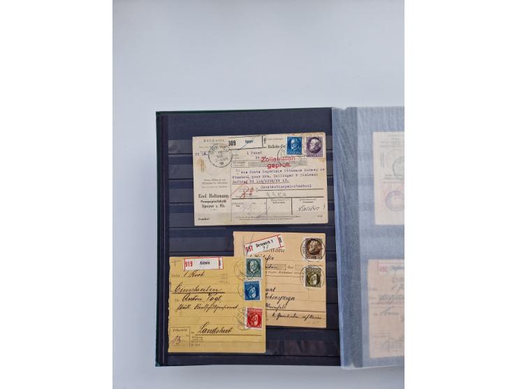 1850/1920, kleine Sammlung mit zusätzlich einigen hundert Briefen, Karten und Paketkarten der Pfennig-Zeit
