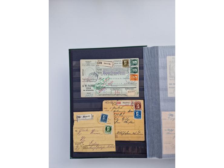 1850/1920, kleine Sammlung mit zusätzlich einigen hundert Briefen, Karten und Paketkarten der Pfennig-Zeit