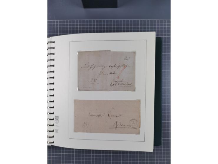 1820/60 (ca.), über 600 Vorphila- und Dienstbriefe, dabei rote und blaue Stempel, viele verschiedene Orte