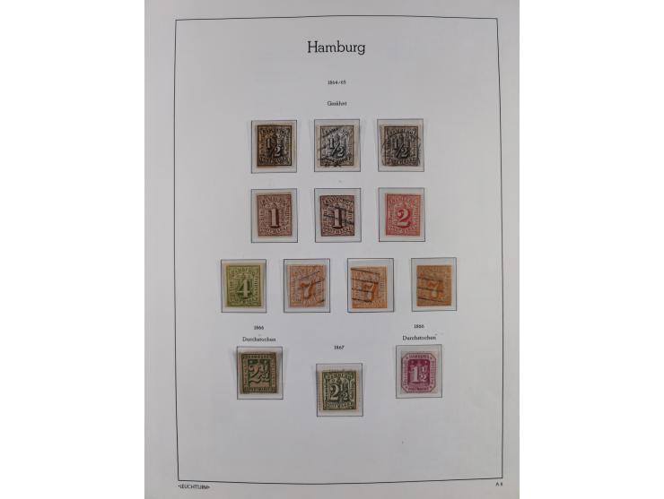 1859/67, meist gestempelte Sammlung, dabei u.a. Mi.-Nr. 3, 8a mit dänischer Nr. “2”, drei Briefe/Ganzsachen, dazu Stempelteil