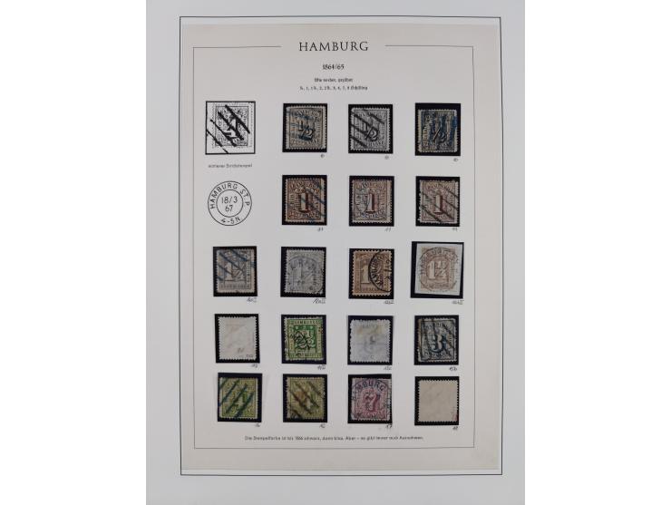 1859/67, meist gestempelte Sammlung, dabei u.a. Mi.-Nr. 3, 8a mit dänischer Nr. “2”, drei Briefe/Ganzsachen, dazu Stempelteil