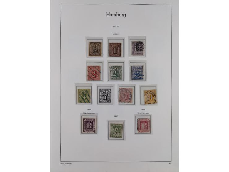 1859/67, meist gestempelte Sammlung, dabei u.a. Mi.-Nr. 3, 8a mit dänischer Nr. “2”, drei Briefe/Ganzsachen, dazu Stempelteil