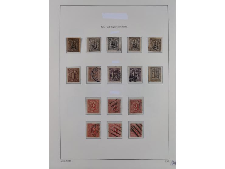 1859/67, meist gestempelte Sammlung, dabei u.a. Mi.-Nr. 3, 8a mit dänischer Nr. “2”, drei Briefe/Ganzsachen, dazu Stempelteil