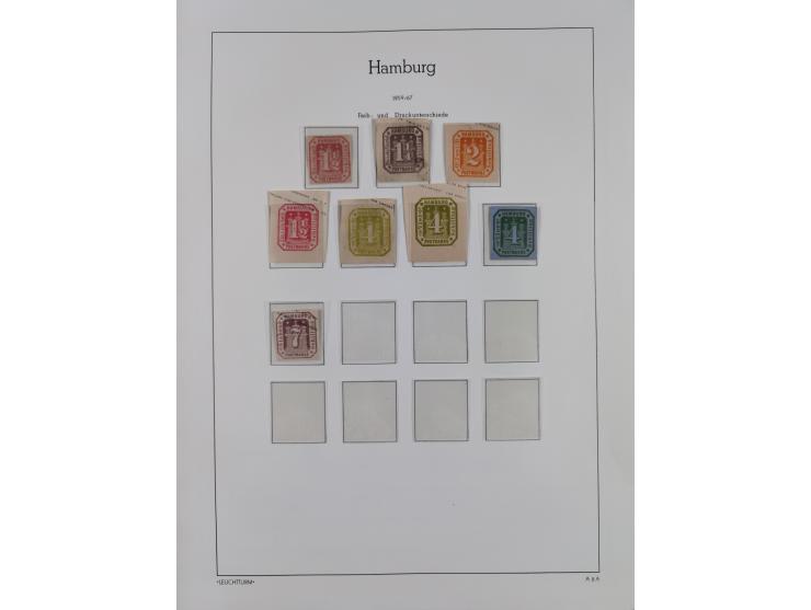 1859/67, meist gestempelte Sammlung, dabei u.a. Mi.-Nr. 3, 8a mit dänischer Nr. “2”, drei Briefe/Ganzsachen, dazu Stempelteil