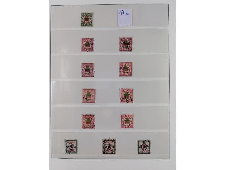 1867/89, gestempelte Sammlung mit 2 Briefen, in den Hauptnummern und auch sonst weitgehend komplett und vielfach signiert, mi