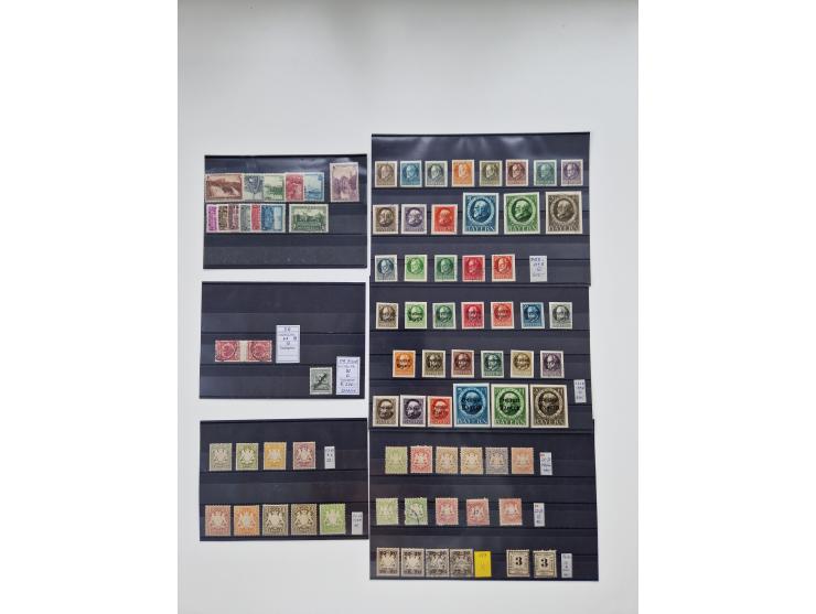 1851/1946(ca.), ungebrauchte/postfrische und gestempelte Partie auf Steckkarten, dabei viel Altdeutschland, hauptsächlich Bad