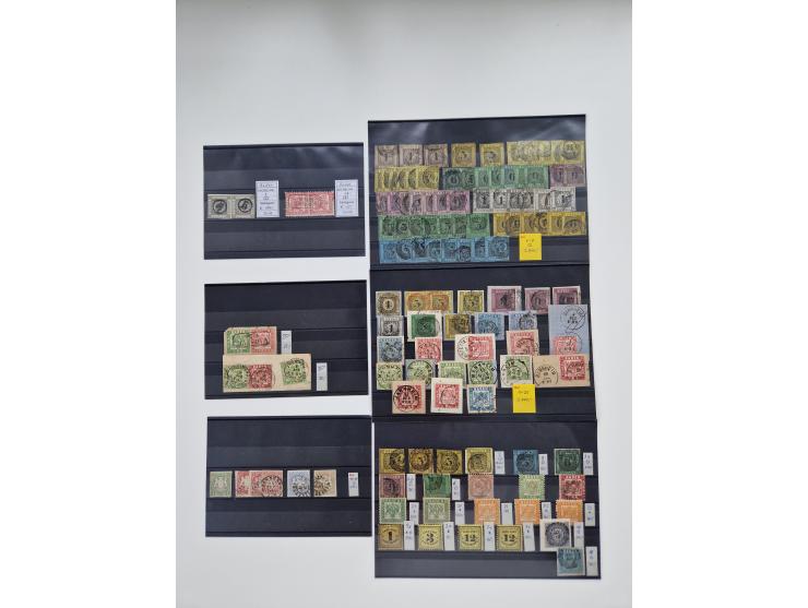 1851/1946(ca.), ungebrauchte/postfrische und gestempelte Partie auf Steckkarten, dabei viel Altdeutschland, hauptsächlich Bad