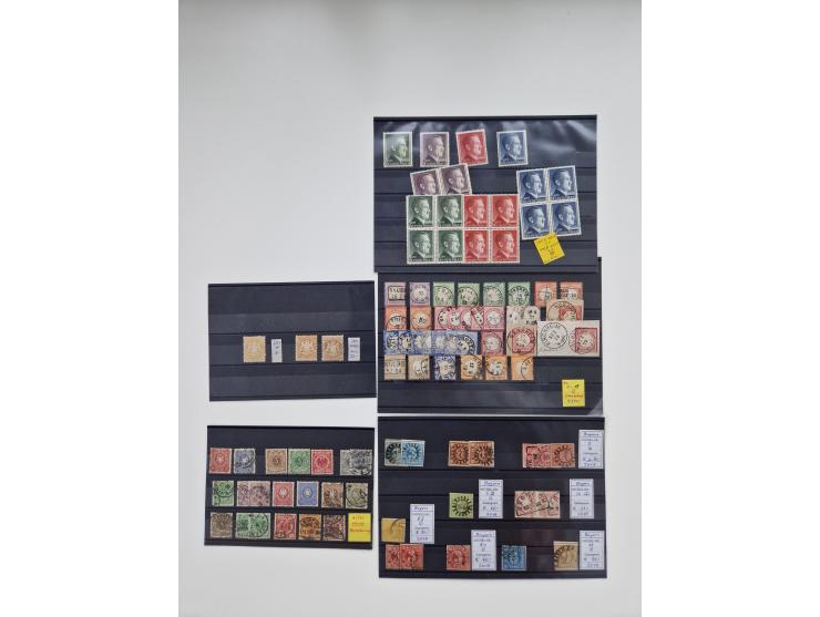 1851/1946(ca.), ungebrauchte/postfrische und gestempelte Partie auf Steckkarten, dabei viel Altdeutschland, hauptsächlich Bad