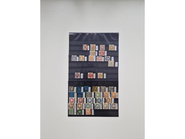 1851/1946(ca.), ungebrauchte/postfrische und gestempelte Partie auf Steckkarten, dabei viel Altdeutschland, hauptsächlich Bad