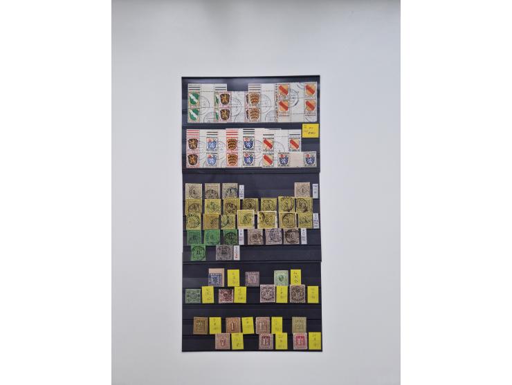 1851/1946(ca.), ungebrauchte/postfrische und gestempelte Partie auf Steckkarten, dabei viel Altdeutschland, hauptsächlich Bad