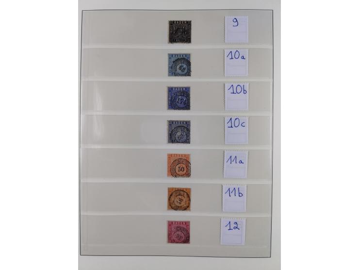 1851/70, gestempelte Sammlung mit 5 Briefen, in den Hauptnummern und auch sonst weitgehend komplett mit vielen signierten Far