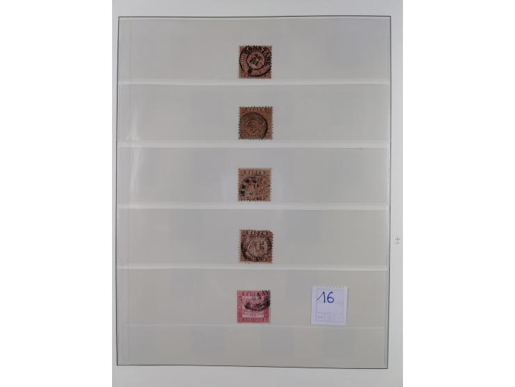 1851/70, gestempelte Sammlung mit 5 Briefen, in den Hauptnummern und auch sonst weitgehend komplett mit vielen signierten Far