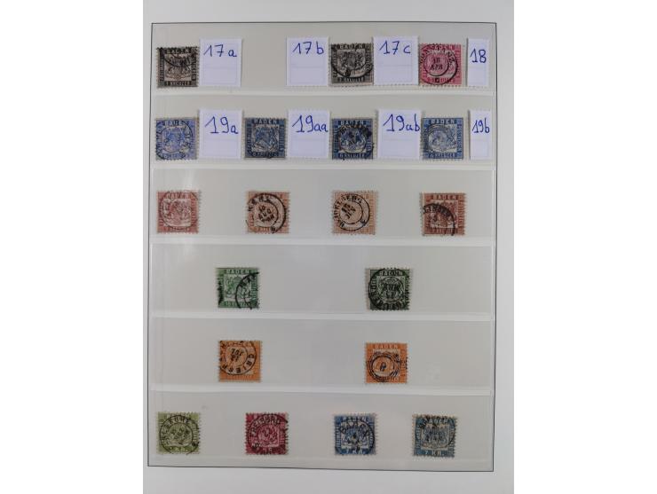 1851/70, gestempelte Sammlung mit 5 Briefen, in den Hauptnummern und auch sonst weitgehend komplett mit vielen signierten Far