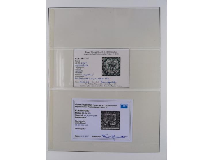 1851/70, gestempelte Sammlung mit 5 Briefen, in den Hauptnummern und auch sonst weitgehend komplett mit vielen signierten Far