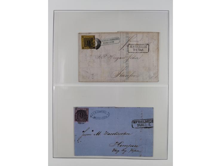 1851/70, gestempelte Sammlung mit 5 Briefen, in den Hauptnummern und auch sonst weitgehend komplett mit vielen signierten Far