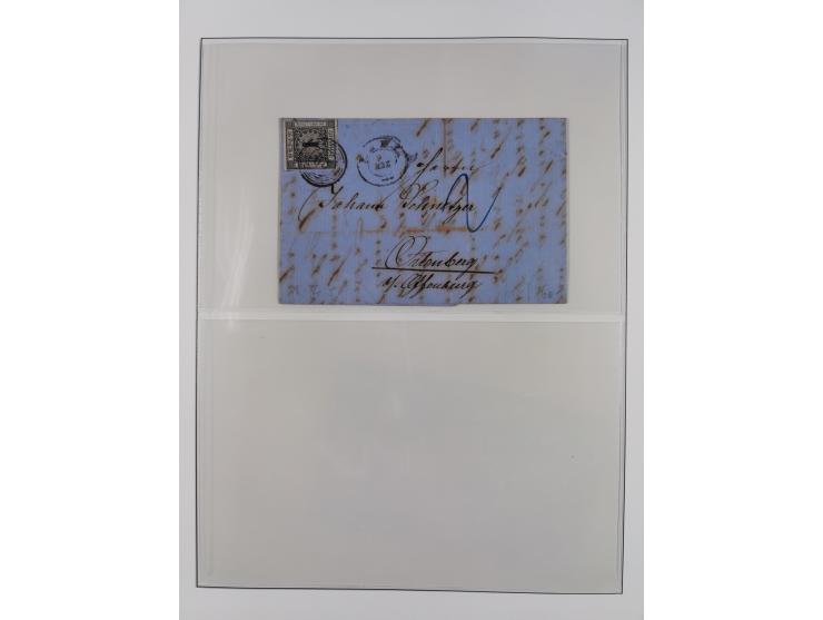 1851/70, gestempelte Sammlung mit 5 Briefen, in den Hauptnummern und auch sonst weitgehend komplett mit vielen signierten Far