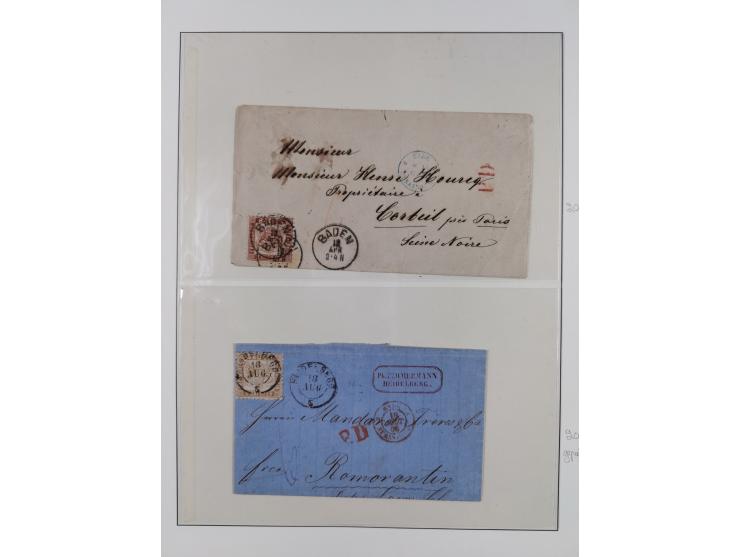1851/70, gestempelte Sammlung mit 5 Briefen, in den Hauptnummern und auch sonst weitgehend komplett mit vielen signierten Far