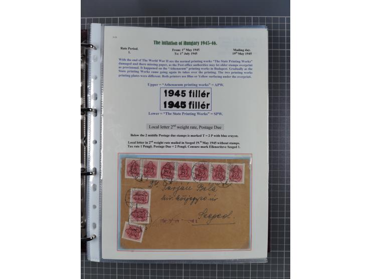 HYPERINFLATION: 1945/46, magnificent award-winning exhibit collection consisting of ca. 165 covers and parcel cards, showing 