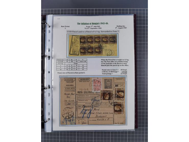 HYPERINFLATION: 1945/46, magnificent award-winning exhibit collection consisting of ca. 165 covers and parcel cards, showing 