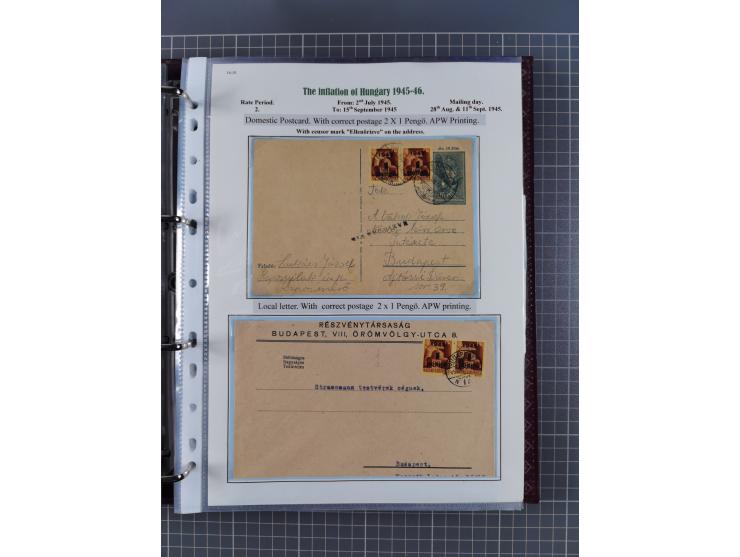 HYPERINFLATION: 1945/46, magnificent award-winning exhibit collection consisting of ca. 165 covers and parcel cards, showing 