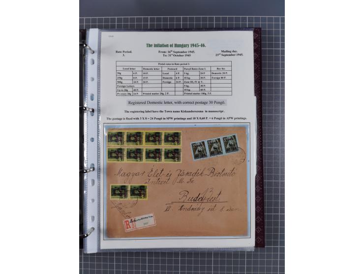 HYPERINFLATION: 1945/46, magnificent award-winning exhibit collection consisting of ca. 165 covers and parcel cards, showing 