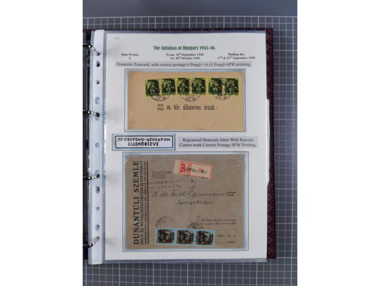 HYPERINFLATION: 1945/46, magnificent award-winning exhibit collection consisting of ca. 165 covers and parcel cards, showing 