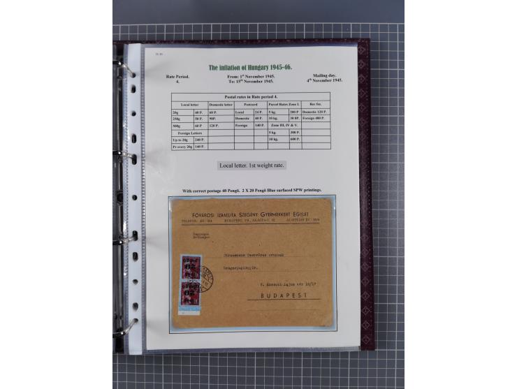 HYPERINFLATION: 1945/46, magnificent award-winning exhibit collection consisting of ca. 165 covers and parcel cards, showing 