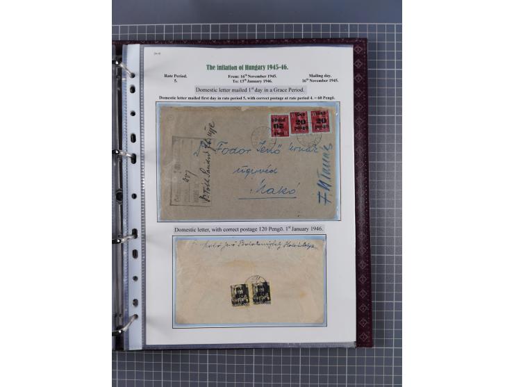 HYPERINFLATION: 1945/46, magnificent award-winning exhibit collection consisting of ca. 165 covers and parcel cards, showing 