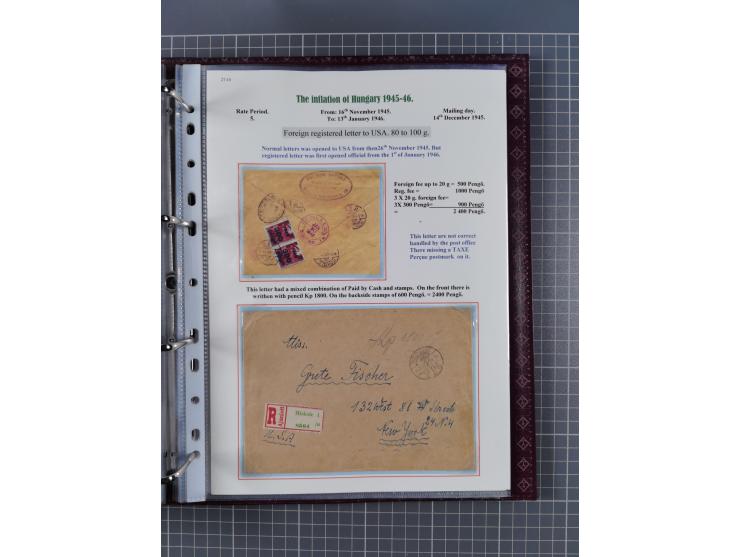 HYPERINFLATION: 1945/46, magnificent award-winning exhibit collection consisting of ca. 165 covers and parcel cards, showing 