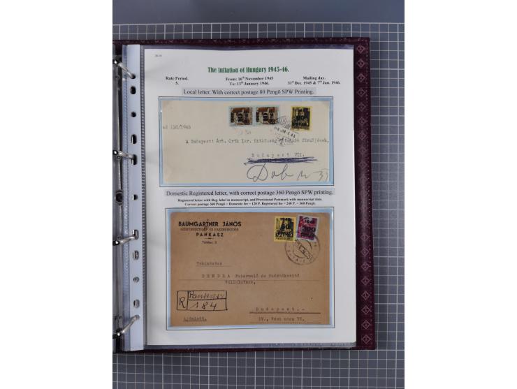 HYPERINFLATION: 1945/46, magnificent award-winning exhibit collection consisting of ca. 165 covers and parcel cards, showing 