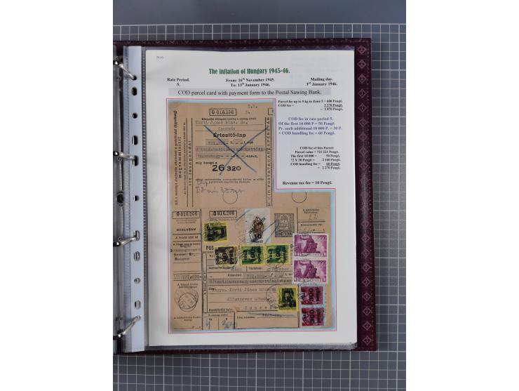 HYPERINFLATION: 1945/46, magnificent award-winning exhibit collection consisting of ca. 165 covers and parcel cards, showing 