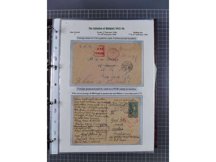 HYPERINFLATION: 1945/46, magnificent award-winning exhibit collection consisting of ca. 165 covers and parcel cards, showing 