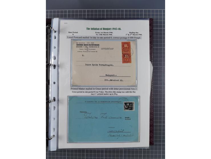 HYPERINFLATION: 1945/46, magnificent award-winning exhibit collection consisting of ca. 165 covers and parcel cards, showing 