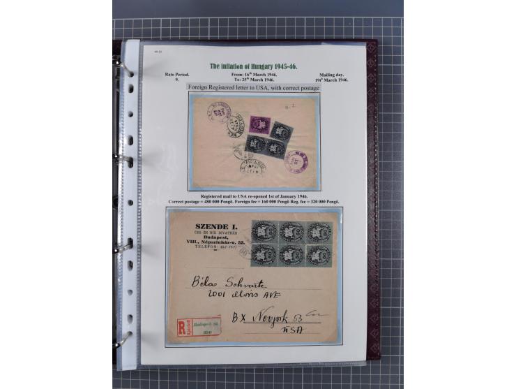 HYPERINFLATION: 1945/46, magnificent award-winning exhibit collection consisting of ca. 165 covers and parcel cards, showing 