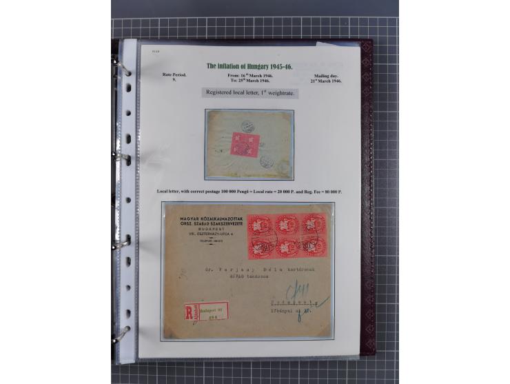 HYPERINFLATION: 1945/46, magnificent award-winning exhibit collection consisting of ca. 165 covers and parcel cards, showing 