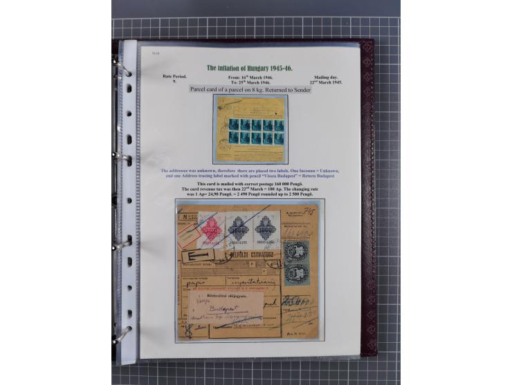 HYPERINFLATION: 1945/46, magnificent award-winning exhibit collection consisting of ca. 165 covers and parcel cards, showing 