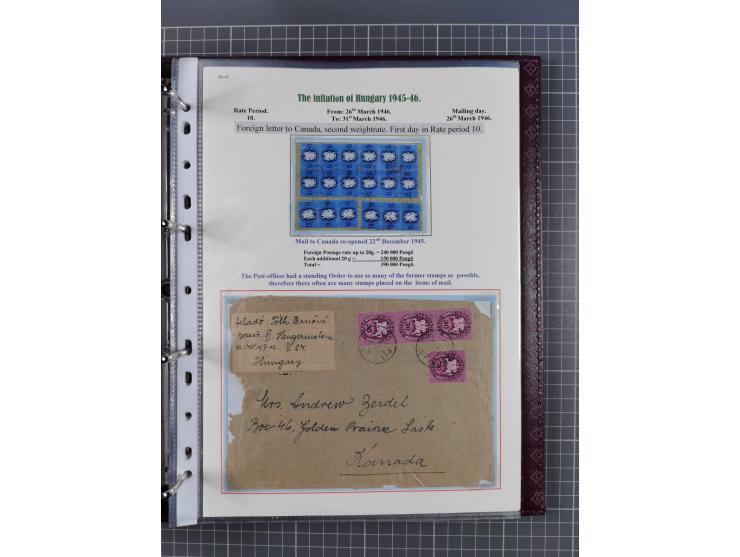 HYPERINFLATION: 1945/46, magnificent award-winning exhibit collection consisting of ca. 165 covers and parcel cards, showing 
