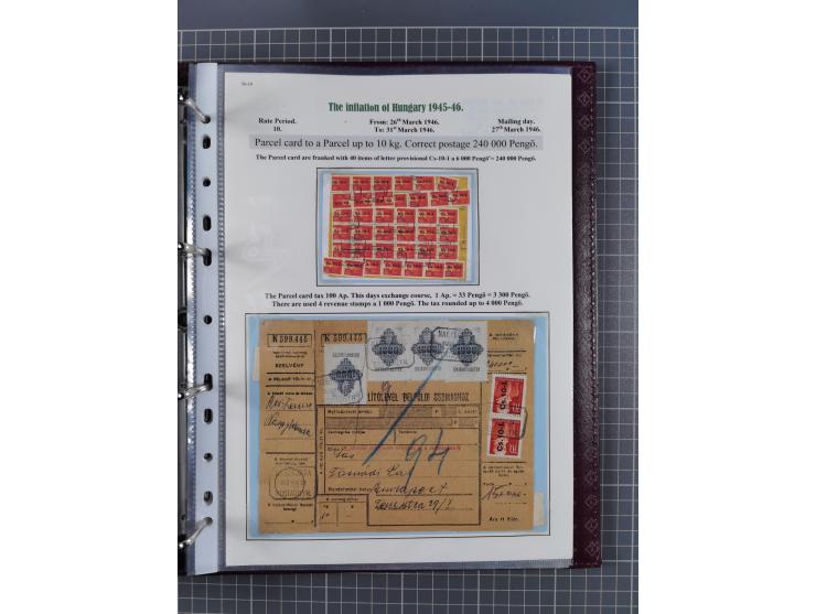 HYPERINFLATION: 1945/46, magnificent award-winning exhibit collection consisting of ca. 165 covers and parcel cards, showing 